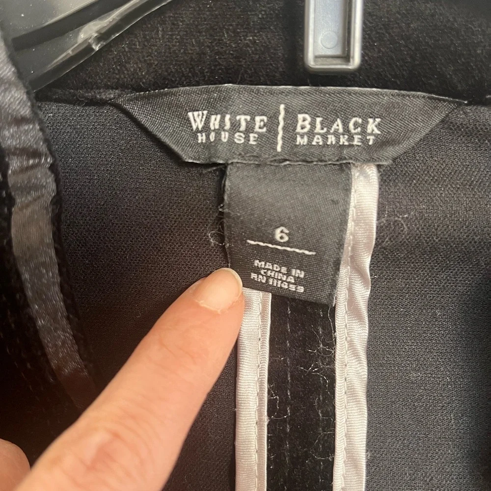 White House Black Market Black Velvet Military-Inspired Blazer - Picture 2 of 4